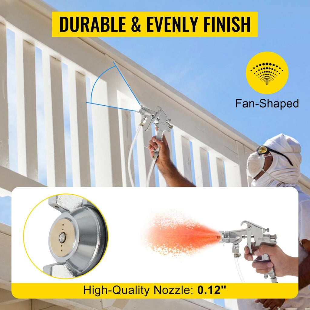 SIHAO 10L/2.6Gal Airless Paint Sprayer – Pressure Pot with Spray Gun & Hose, Heavy Duty for Home & Commercial, Includes 2-Year Warranty