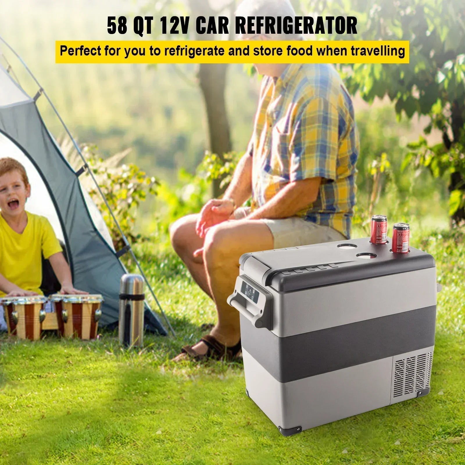 SIHAO Car Refrigerator 20L-55L Mini Fridge Freezer Portable Compressor Cooler 12/24V DC 110-240V Ice Box for Camping Driving