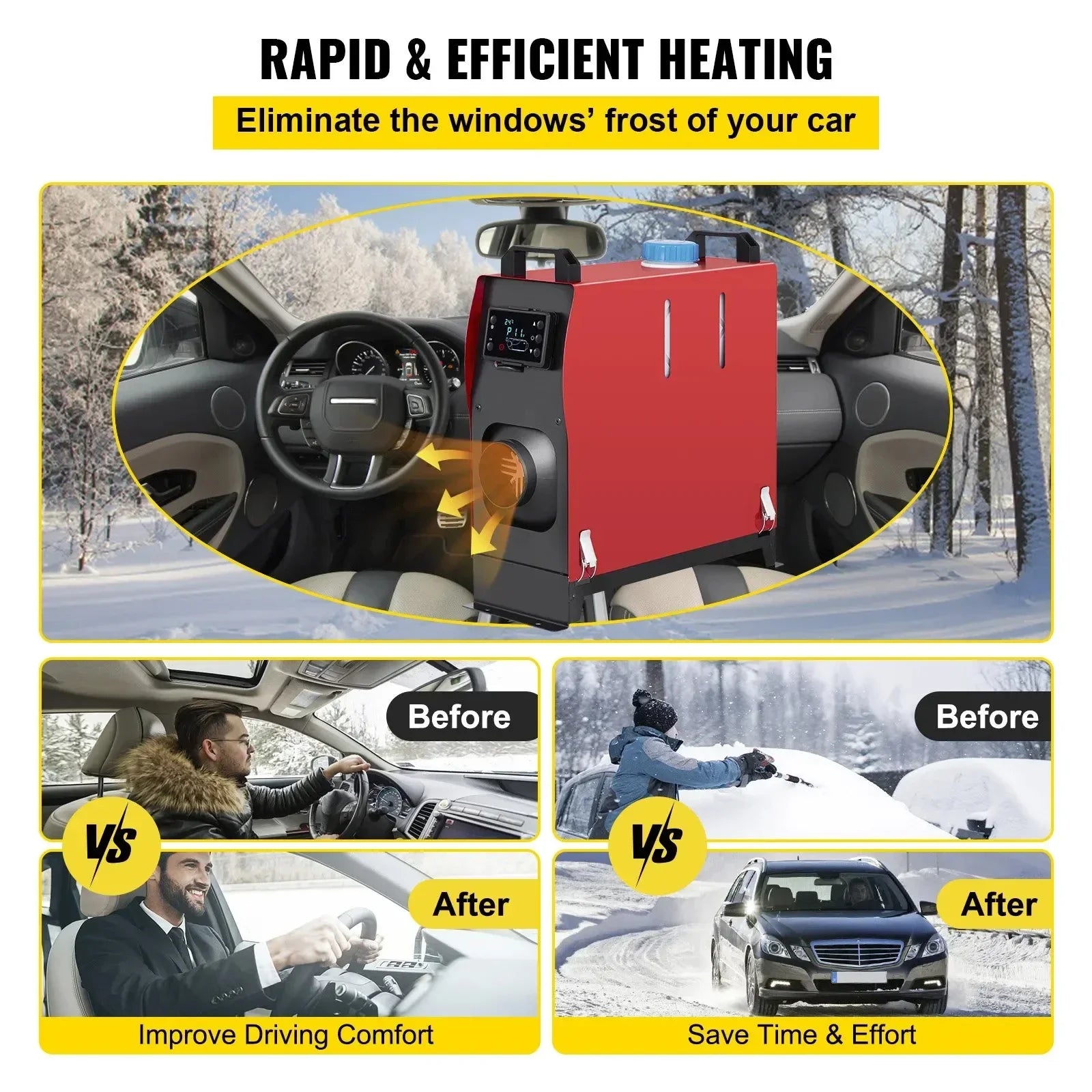 SIHAO Fast-Heating Diesel Parking Heater 5-8KW 12V – Portable Kit with Remote, Ideal for Vans & Trucks