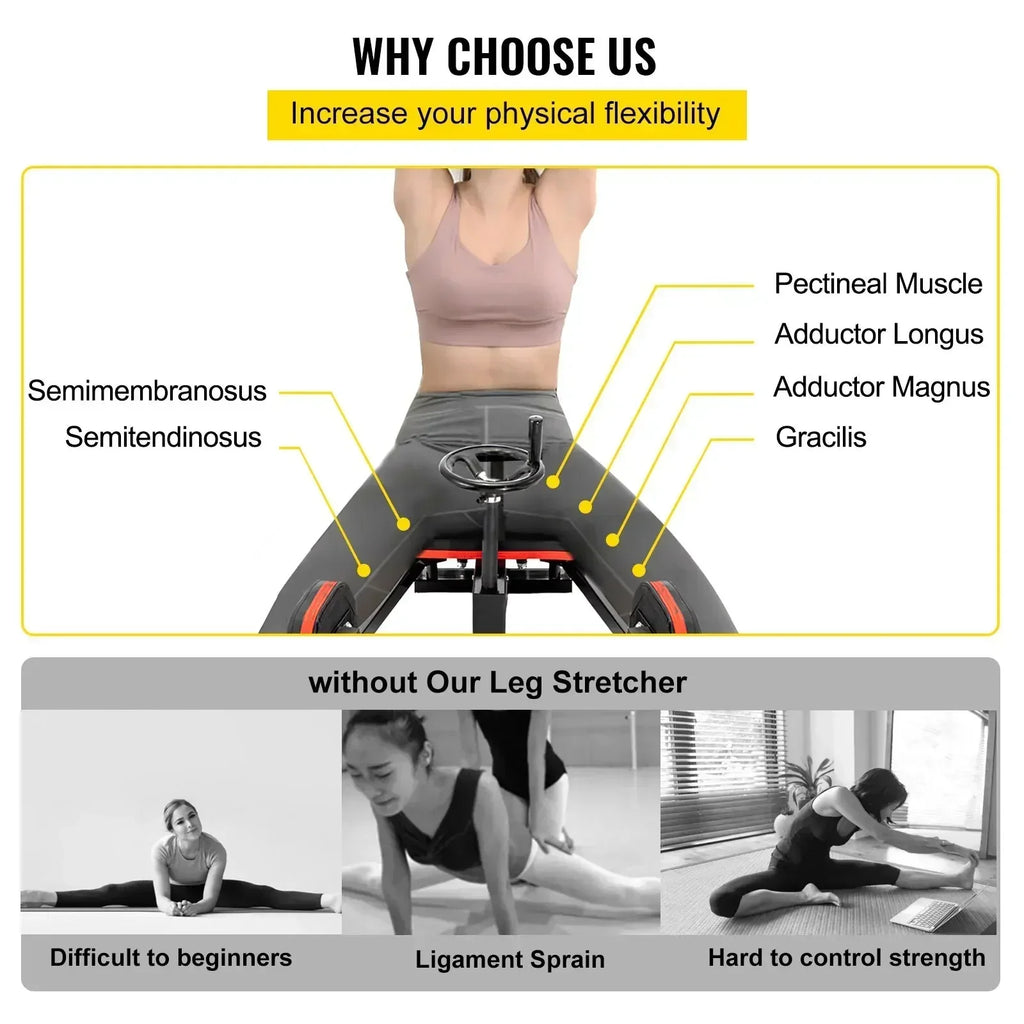 SIHAO Pro 220lbs Leg Stretcher Machine Adjustable Stretch Trainer for Home Gym Yoga Martial Arts Flexibility Exercise Recovery