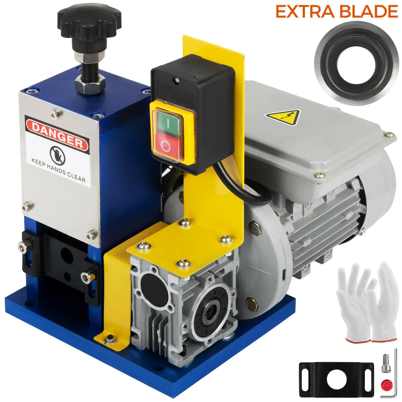 SIHAO Dual-Power Wire Stripping Machine – Electric Motor + Hand Crank, Portable Copper Wire Peeler for 1-25mm Cables, Scrap Recycling