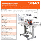 SIHAO 550W Industrial Sewing Machine – Digital Servo Lockstitch, 5000SPM, for Leather & Canvas, with Worktable & Control Panel