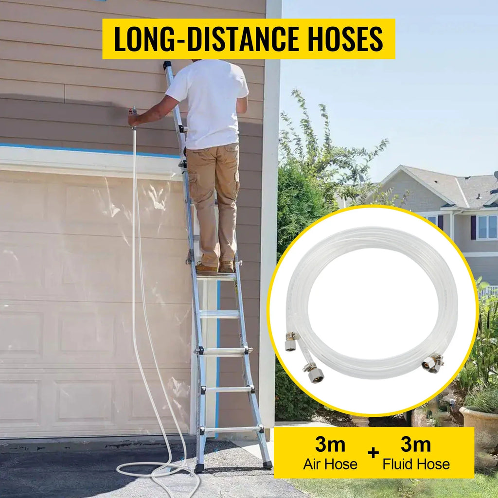 SIHAO 10L/2.6Gal Airless Paint Sprayer – Pressure Pot with Spray Gun & Hose, Heavy Duty for Home & Commercial, Includes 2-Year Warranty