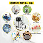 SIHAO 4L 750W Countertop Water Distiller – Stainless Steel, Adjustable Thermostat for Essential Oils & Homebrewing