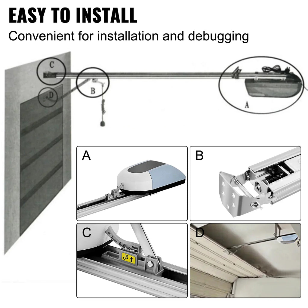 SIHAO 800N Electric Garage Door Opener – Low Noise, Auto-Stop & Remote Control