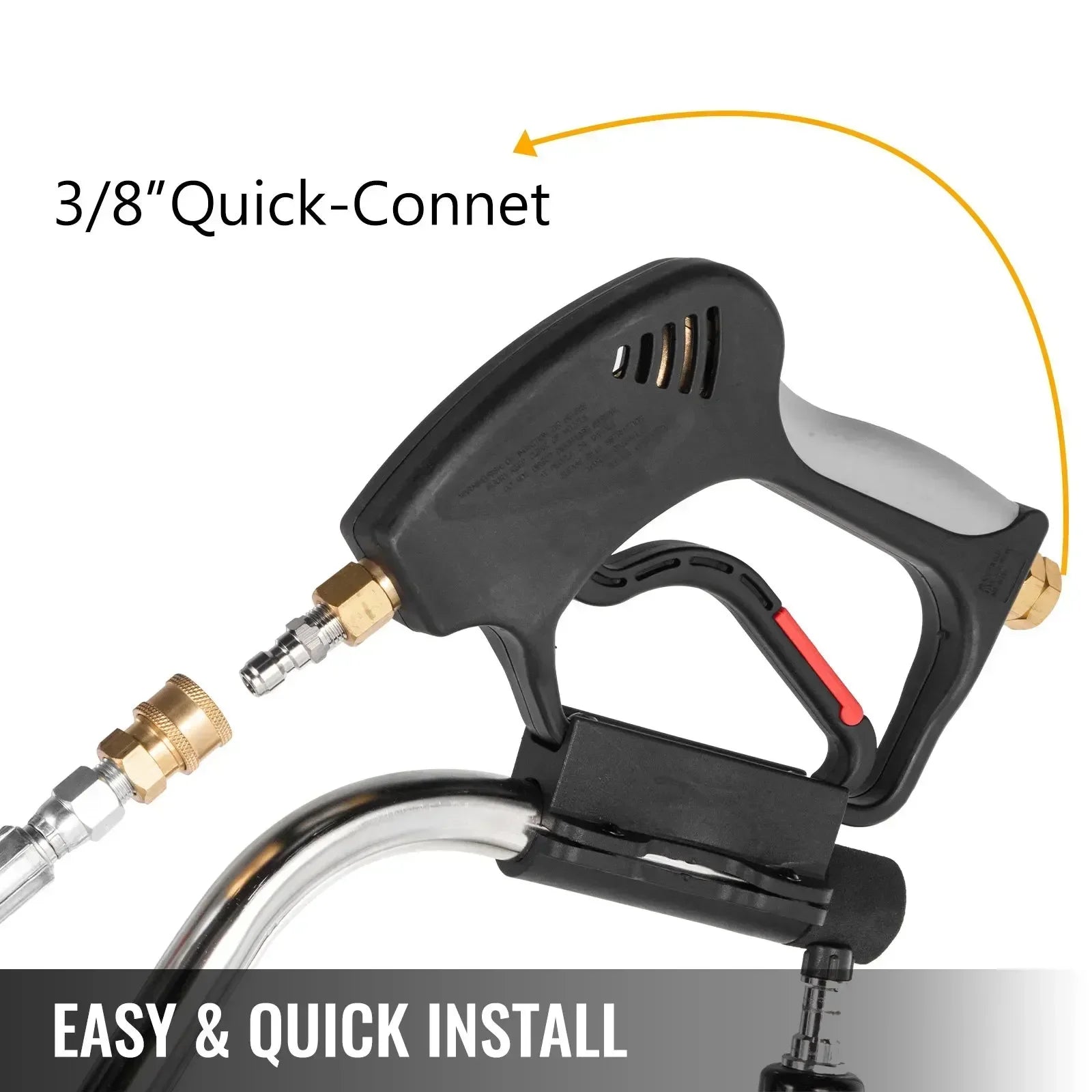 SIHAO 18" Pressure Washer Surface Cleaner – 4000 PSI Rated, 3/8" QD, with Splash Guard for Driveways & Patios