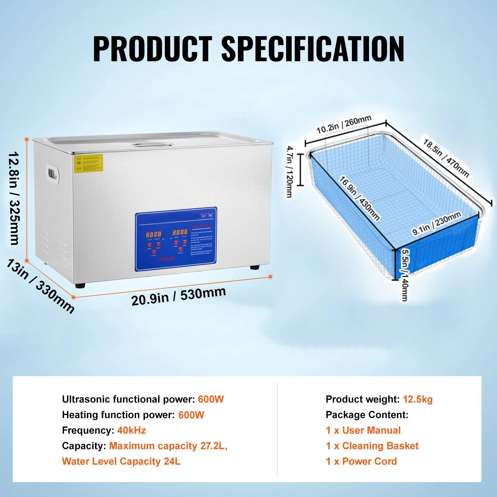 SIHAO Ultrasonic Cleaning Machine Digital Heated Cleaner for Jewelry, Glasses & Small Parts—Versatile Cleaning for Home & Commercial Use