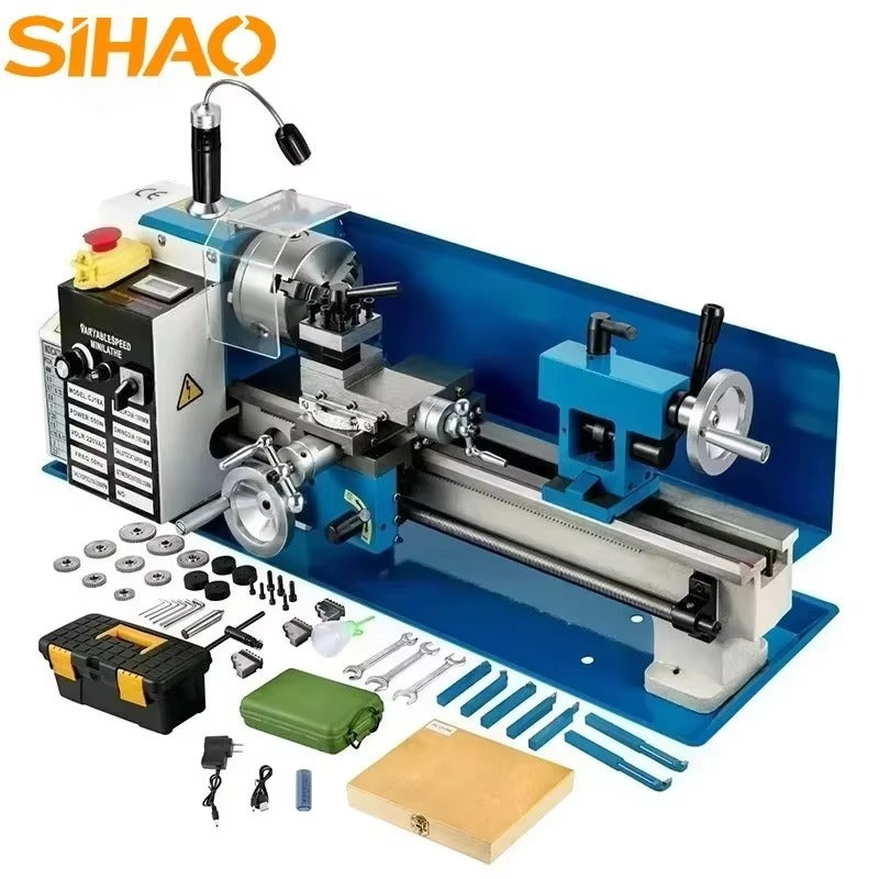 SIHAO 7" X 14" Mini Metal Lathe 550W – Variable Speed Up To 2250RPM, Precision Benchtop Lathe for DIY Model Making & Hobbyists