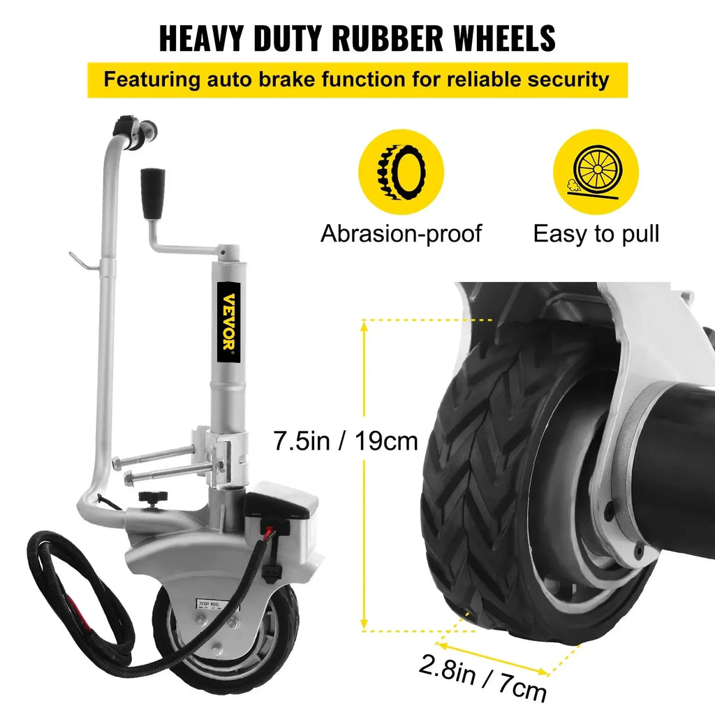 SIHAO 12V 350W Electric Trailer Dolly Motorized Jockey Wheel 2270kg Max Load Caravan Mover Boat RV Trailer Moving Tool