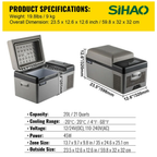 SIHAO Car Refrigerator 20L-55L Mini Fridge Freezer Portable Compressor Cooler 12/24V DC 110-240V Ice Box for Camping Driving