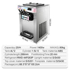 SIHAO Soft Serve Ice Cream Machine Ice Cream Machine 20-28 L/h Ice Cream Machine Ice Cream 3 Flavor