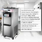 SIHAO Soft Serve Ice Cream Machine Ice Cream Machine 20-28 L/h Ice Cream Machine Ice Cream 3 Flavor