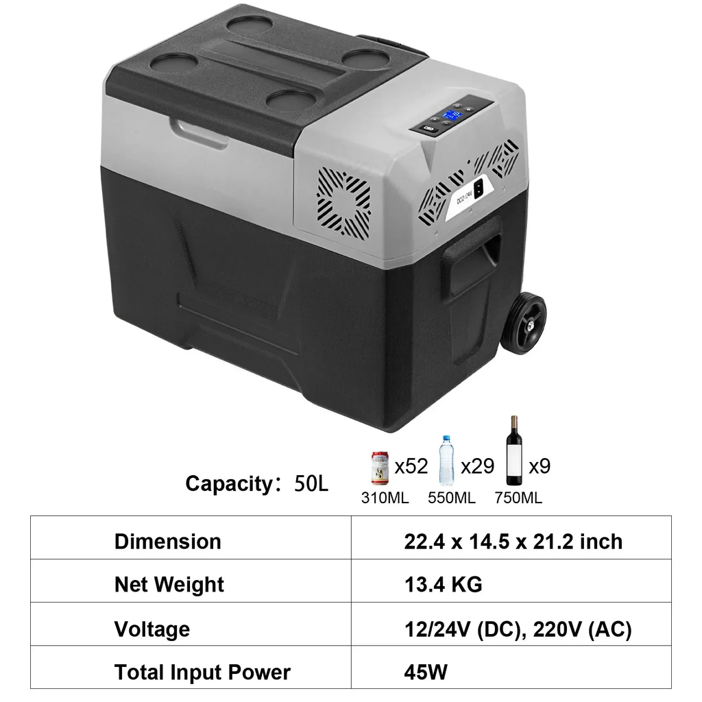SIHAO Car Refrigerator 20L-55L Mini Fridge Freezer Portable Compressor Cooler 12/24V DC 110-240V Ice Box for Camping Driving