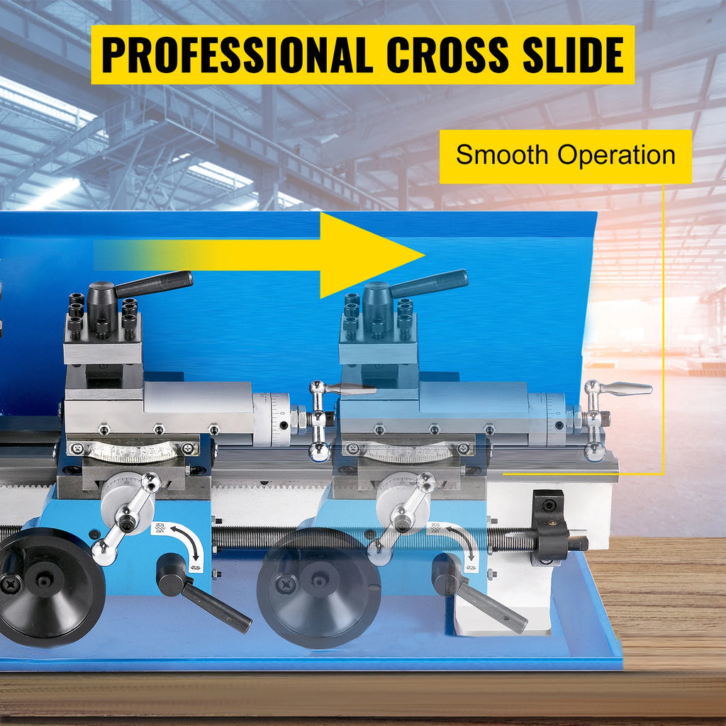 SIHAO Metal Mini Lathe Machine Mini Metal Lathe 7"x14" 550W 180x350mm Variable Speed with 3 Jaw Chuck for Metalworking Machine