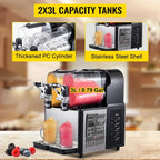 SIHAO Dual-Tank Slushie Maker 340W – 3L+3L Capacity with Precision Temp Control, Perfect for Busy Cafés & Fast-Food Outlets