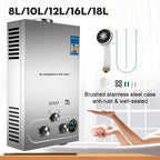 SIHAO LPG Gas Water Heater – 6L To 18L Propane/Butane Instant Hot Water Heater, Stainless Steel Wall-Mounted Boiler for Shower, Kitchen & RV (Multiple Sizes Available)