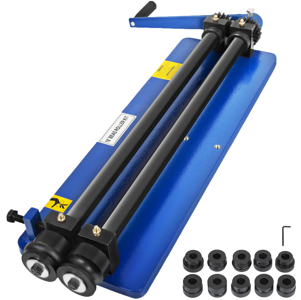 SIHAO 18-Inch Bead Roller Kit – 460mm Throat, 6 Dies, 1.2mm Steel – Manual Gear-Driven Machine for Auto Sheet Metal Restoration & DIY