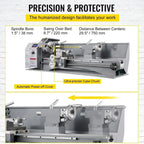 SIHAO 750W Metal Lathe – 220mm Swing x 750mm Between Centers, Variable Speed, LED Display & Brushless Motor, for Metric/Imperial Threading