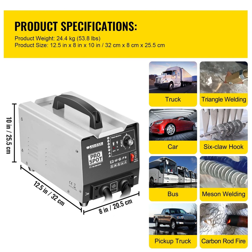 SIHAO 5-in-1 Auto Spot Welder Dent Puller — Straight Pull & Flattening for Professional Sheet Metal Repair Without Paint Damage