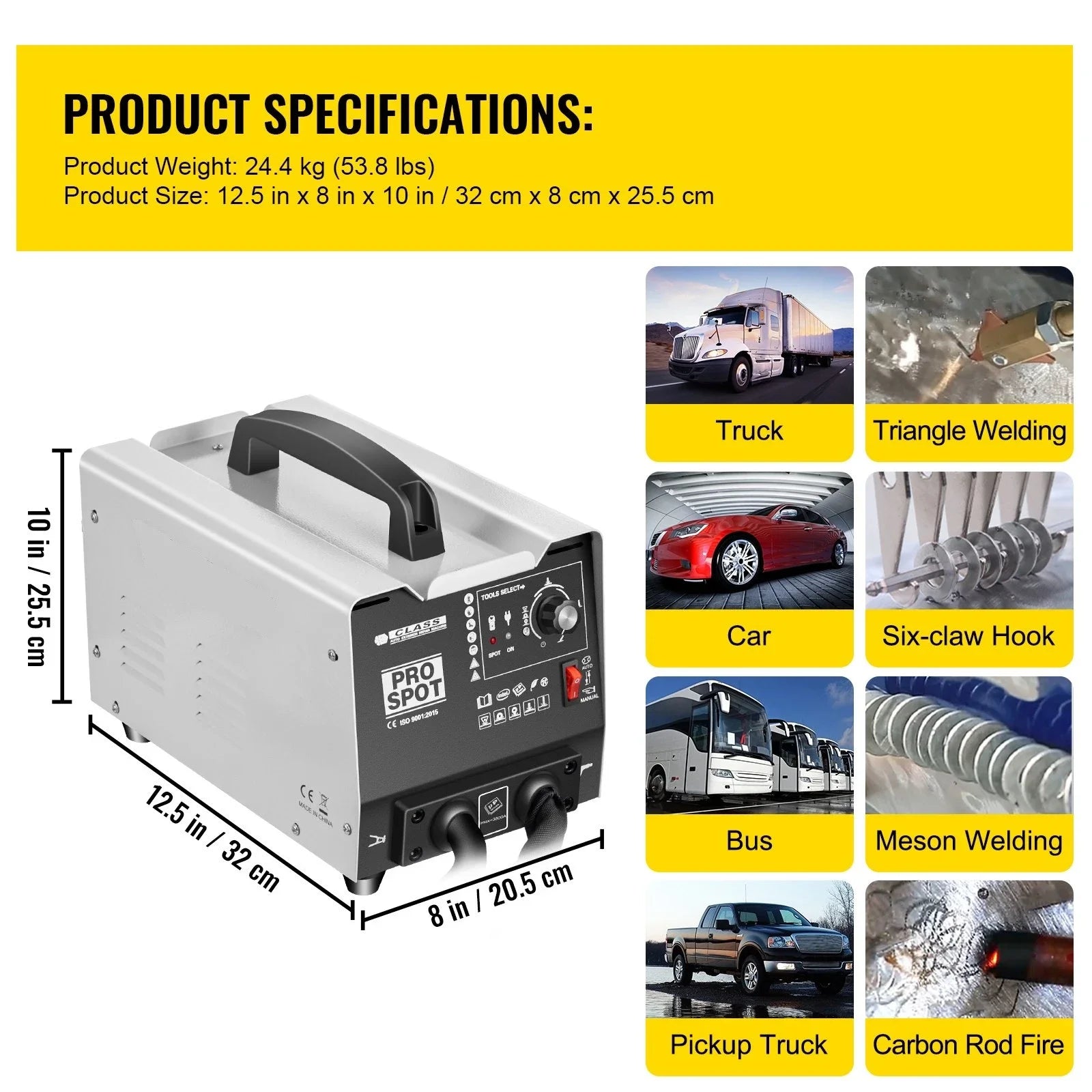 SIHAO 5-in-1 Auto Spot Welder Dent Puller — Straight Pull & Flattening for Professional Sheet Metal Repair Without Paint Damage