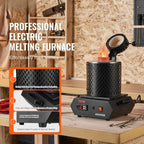 SIHAO 1350W Electric Melting Furnace Portable Metal Melting Furnace Gold Silver and Aluminium Quartz Crucible Equipment Melting