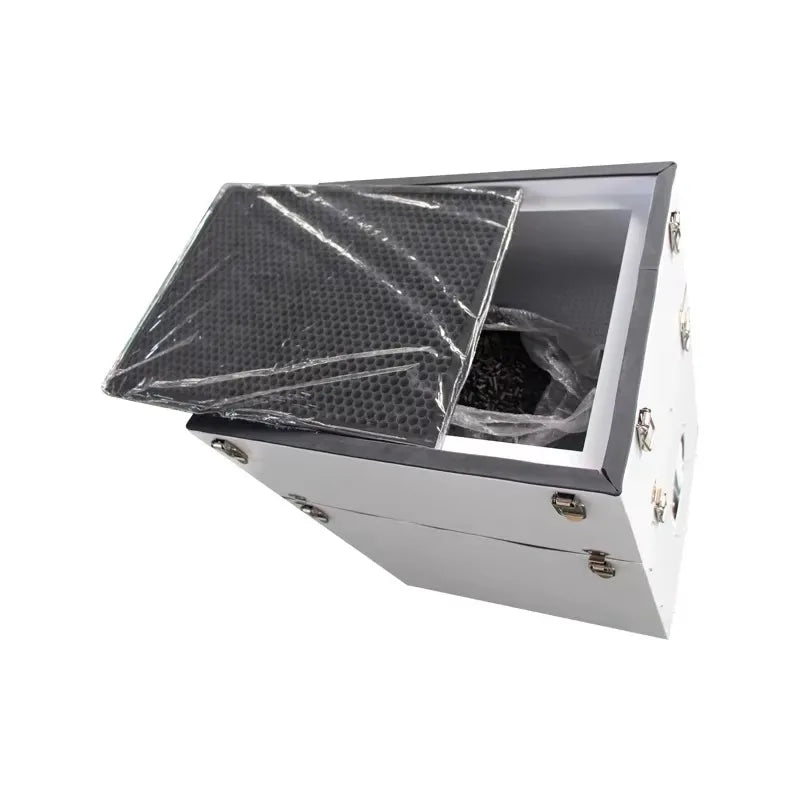 SIHAO 3-Stage Laser Smoke Purifier with Activated Carbon + HEPA + Pre-Filter – Fits CO2 Engravers 50W To 150W, Removes Odors & Particulates
