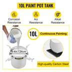 SIHAO 10L/2.6Gal Airless Paint Sprayer – Pressure Pot with Spray Gun & Hose, Heavy Duty for Home & Commercial, Includes 2-Year Warranty