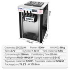 SIHAO Soft Serve Ice Cream Machine Ice Cream Machine 20-28 L/h Ice Cream Machine Ice Cream 3 Flavor