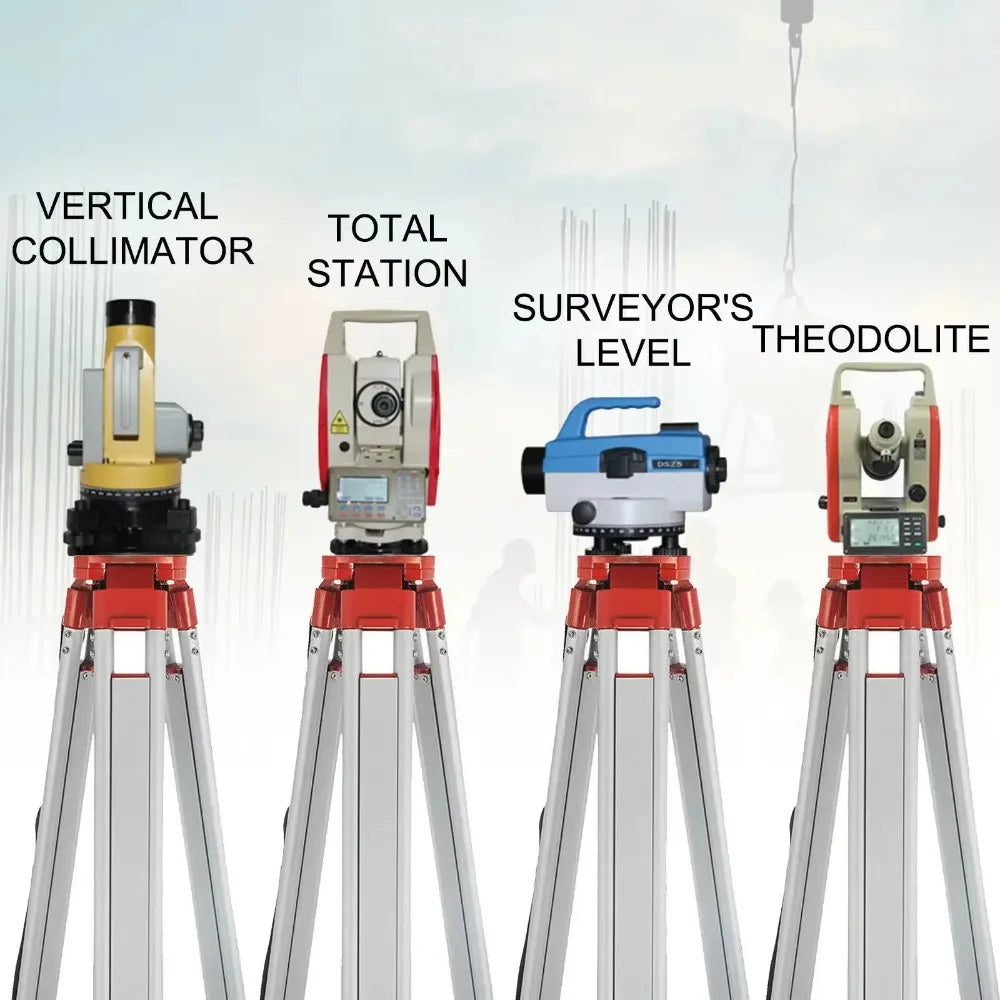 SIHAO 1.65M Laser Level Tripod & Staff Kit – Adjustable Height Aluminum Stand with Ruler for Engineering Surveying & Mapping