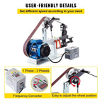 SIHAO 1.5KW Electric Belt Sander 2x82in Variable Speed Grinder Machine 3 Speed Bench Polishing Tool for Knife Making Sharpening Metalwork