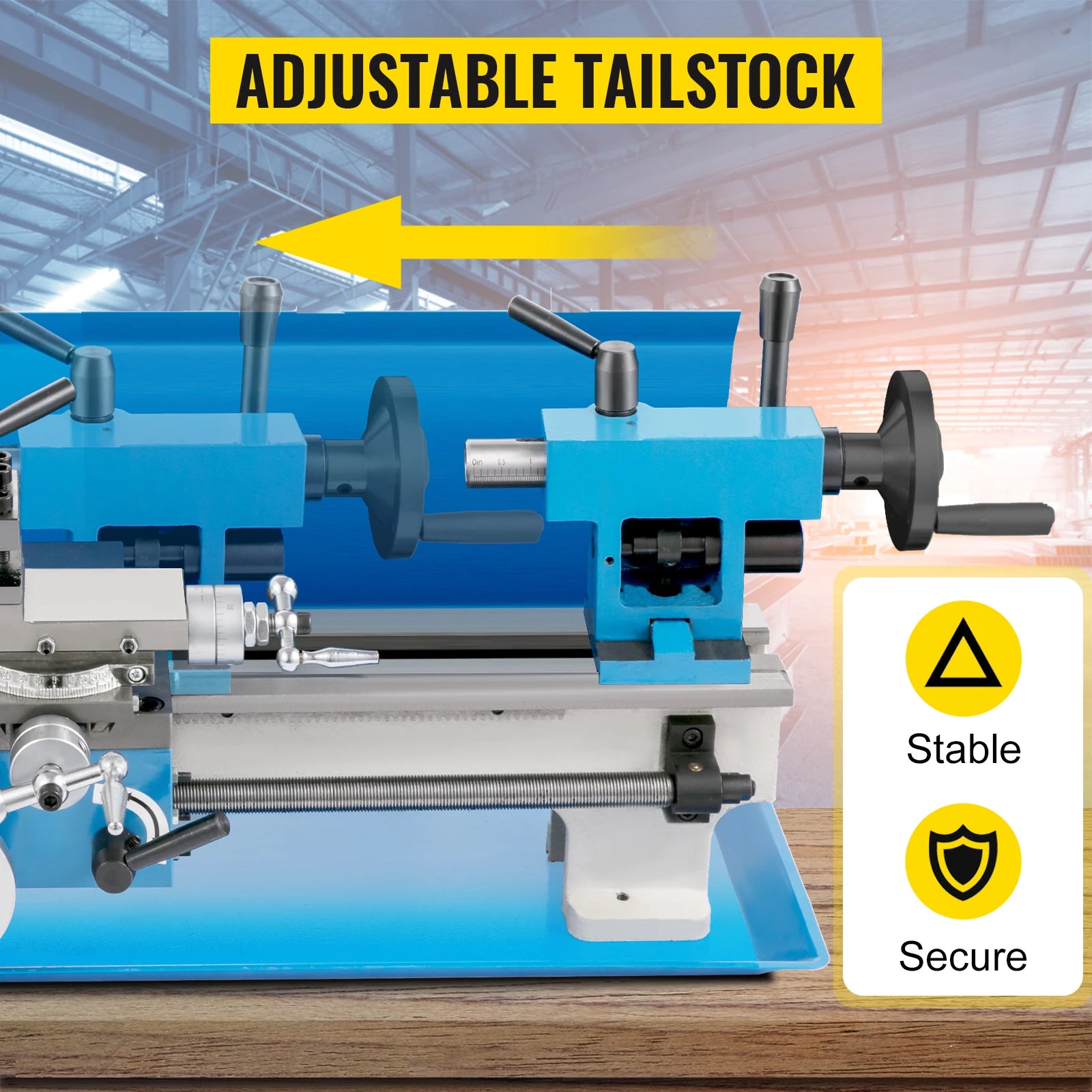 SIHAO Metal Mini Lathe Machine Mini Metal Lathe 7"x14" 550W 180x350mm Variable Speed with 3 Jaw Chuck for Metalworking Machine