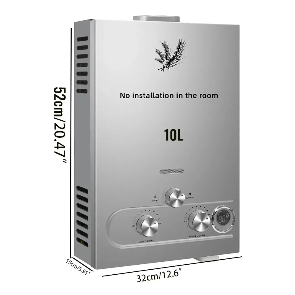 SIHAO 6L–18L LPG Tankless Water Heater – Instant Propane/Butane Gas Hot Water System, On-Demand Flow, Compact Indoor/Outdoor Unit for Home, RV, Cabin, and Camping