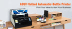 SIHAO A3/A4 UV Flatbed Printer – 2880x1440DPI, Auto Height Adjustment, Prints on Phone Cases, Bottles, Wood & Metal