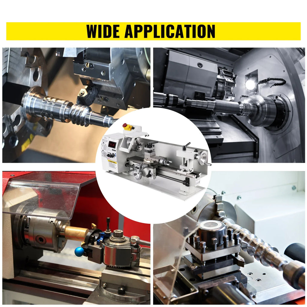 SIHAO Compact Benchtop Metal Lathe 8×14 Inch, Variable‑Speed Hobby Turning Machine, All‑in‑One Metalworking Tool for Turning, Drilling, Threading, Milling DIY Craft Projects