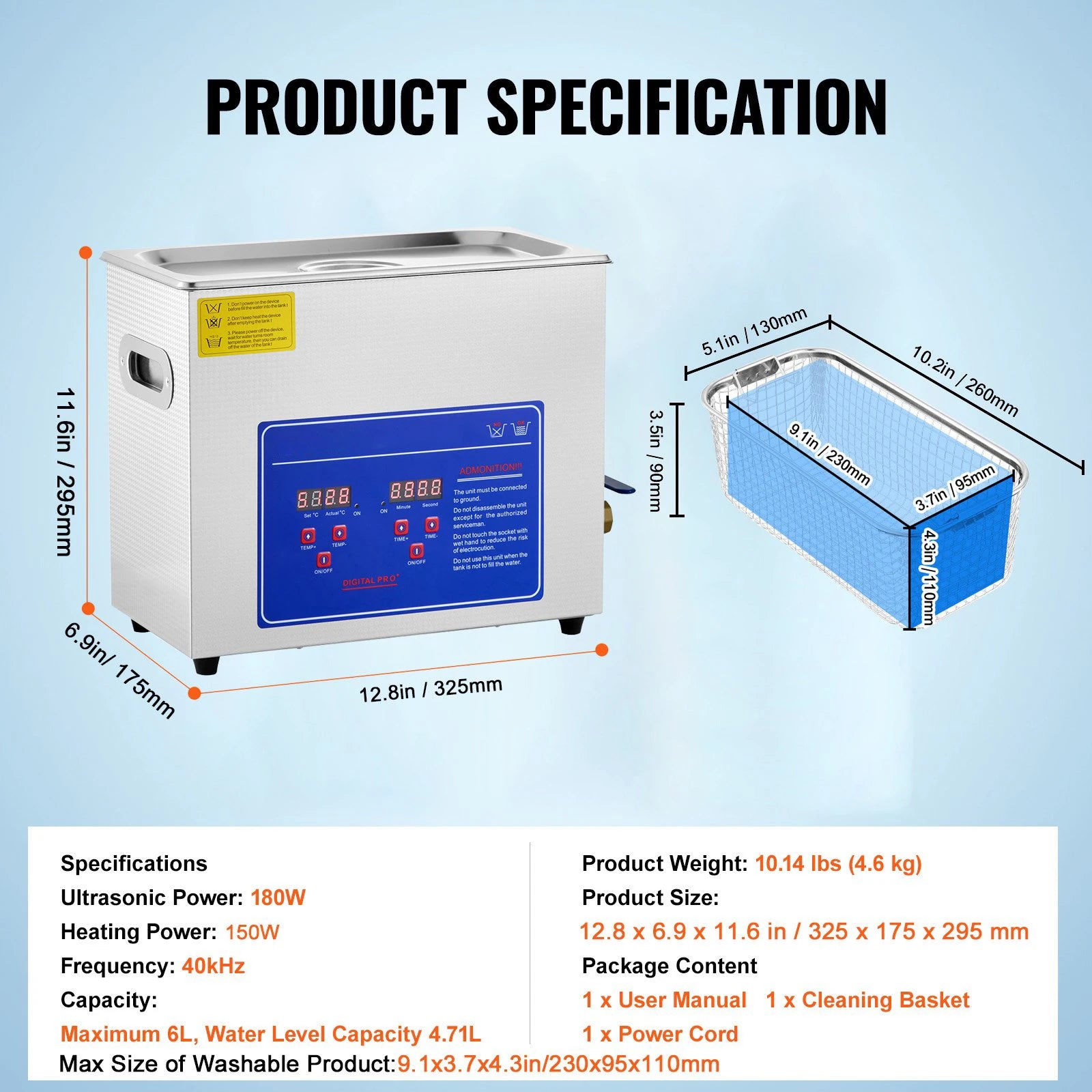 SIHAO Ultrasonic Cleaning Machine Digital Heated Cleaner for Jewelry, Glasses & Small Parts—Versatile Cleaning for Home & Commercial Use