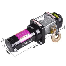 SIHAO 4500/3500/3000LBS 12V Electric Winch for ATV/UTV/Jeeps - Synthetic Rope, Wireless & Wired Remote IP55 Waterproof Off-Road