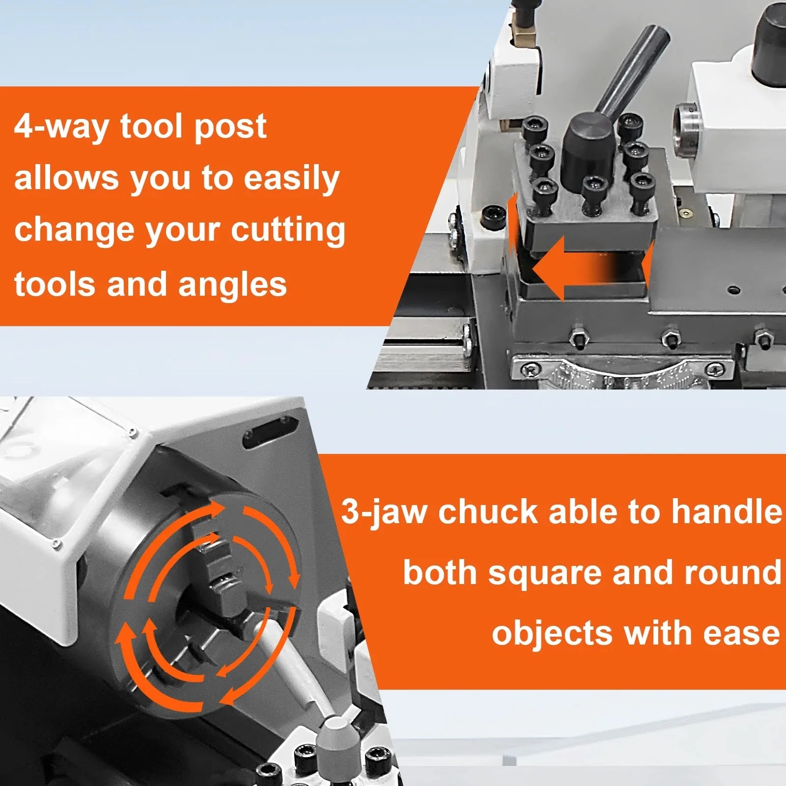 SIHAO 1500W Mini Metal Lathe 220x500mm, 9x20" Bench Table Top Lathe, 3-Jaw Chuck 100mm, MT5 MT2, 0-2500RPM Stepless Speed, Digital Display, Imperial Metric Thread 12-52TPI 0.5-2.5mm, Spindle Accuracy 0.01-0.02mm, for Precision Metal Turning Processing