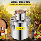 SIHAO 5 Gallon Distiller Kit – Stainless Steel & Copper Moonshine Alcohol Still, Water/Wine/Essential Oil Brewer with Pump, for Home DIY