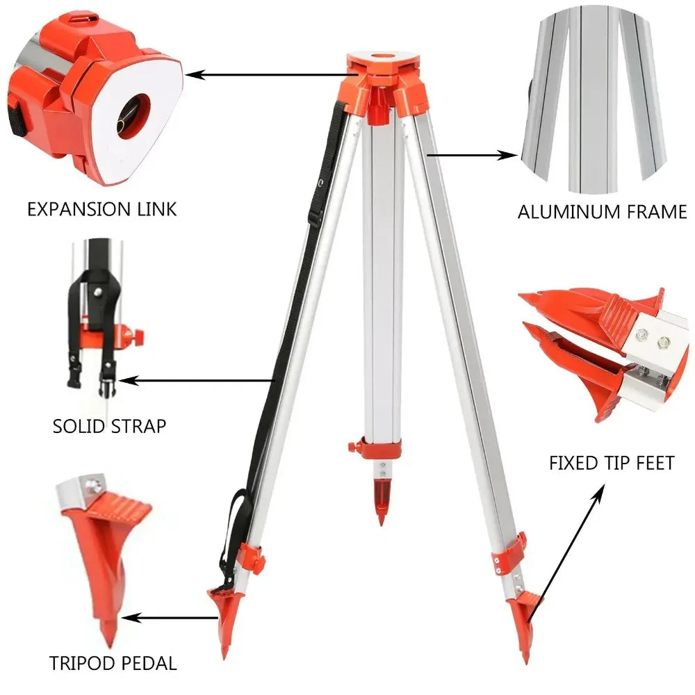 SIHAO 1.65M Laser Level Tripod & Staff Kit – Adjustable Height Aluminum Stand with Ruler for Engineering Surveying & Mapping