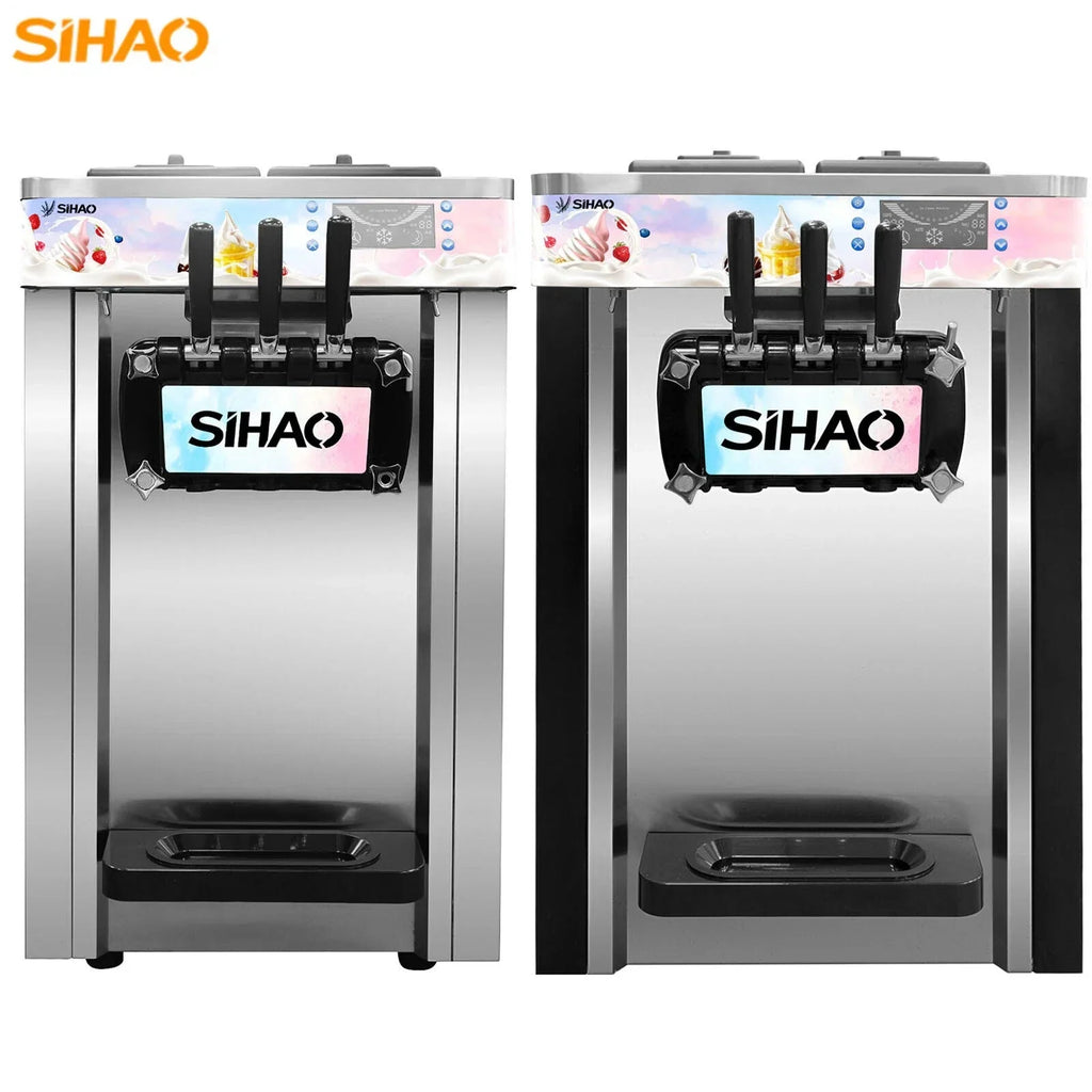 SIHAO Soft Serve Ice Cream Machine Ice Cream Machine 20-28 L/h Ice Cream Machine Ice Cream 3 Flavor