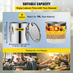 SIHAO 5 Gallon Distiller Kit – Stainless Steel & Copper Moonshine Alcohol Still, Water/Wine/Essential Oil Brewer with Pump, for Home DIY