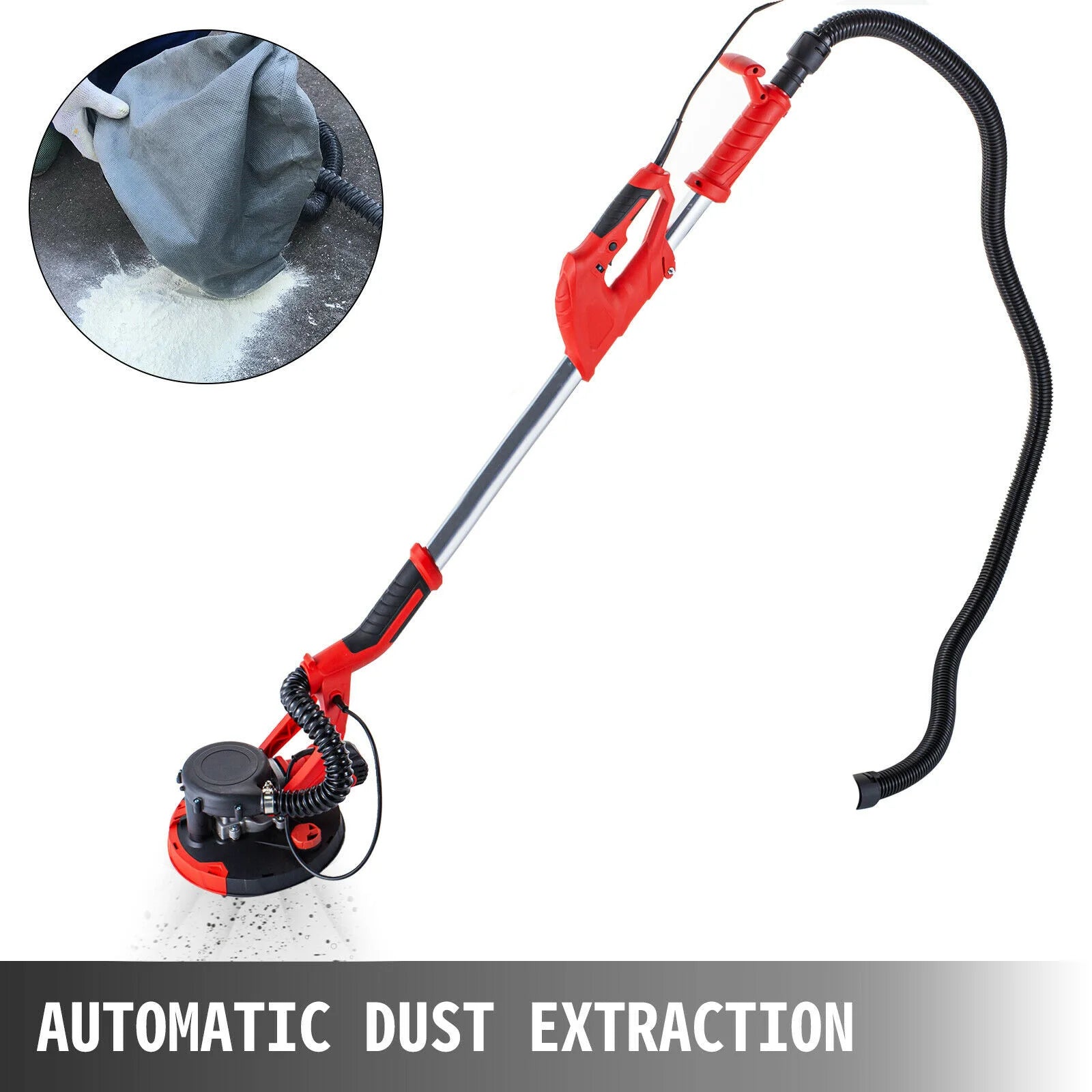 SIHAO 750W Drywall Sander with Variable Speed – Dust-Extraction System, Professional Wall Polishing Tool for Home Renovation