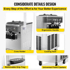 SIHAO Commercial Ice Cream Machine 1400W Fast Freezing Dessert Shop Equipment 16-20L/H Stainless Steel Frozen Display System