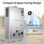 SIHAO 6-18L Instant Propane Tankless Water Heater – 16-36kW Gas System with Smart Dual Mode, Digital LED Display & Full Shower Kit for RV Camping Home Use