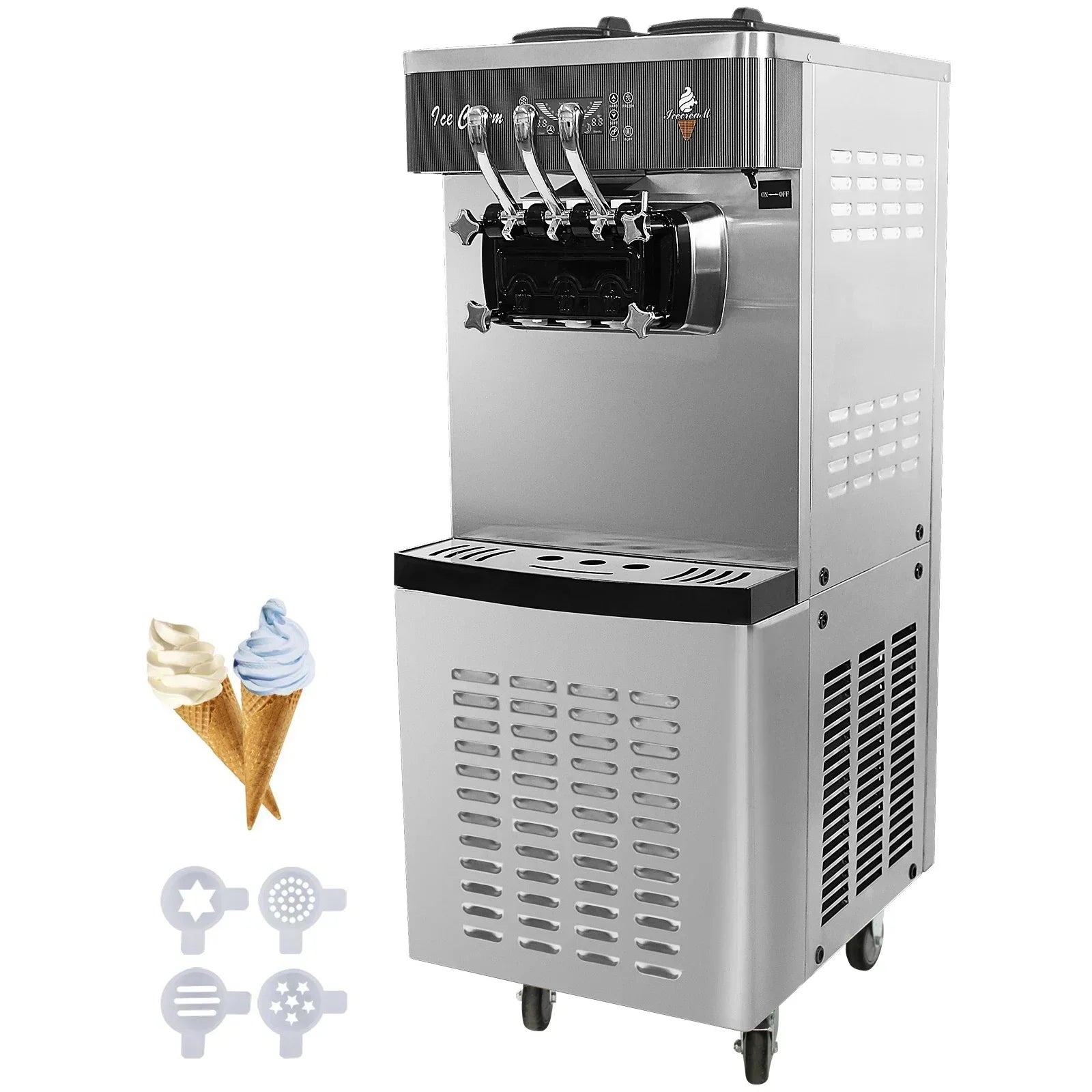 SIHAO Commercial Ice Cream Machine 1400W Fast Freezing Dessert Shop Equipment 16-20L/H Stainless Steel Frozen Display System