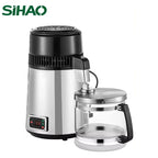 SIHAO 4L 750W Countertop Water Distiller – Stainless Steel, Adjustable Thermostat for Essential Oils & Homebrewing