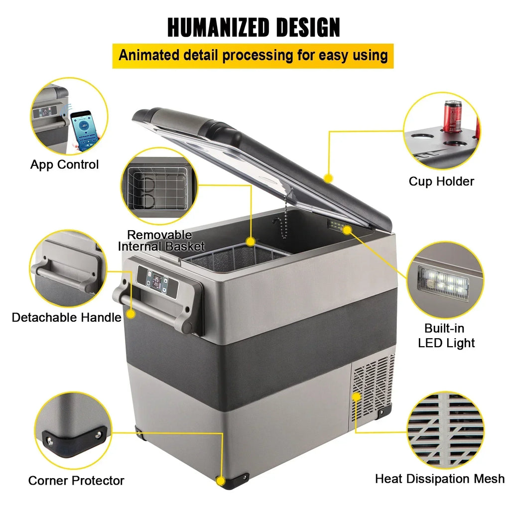 SIHAO Car Refrigerator 20L-55L Mini Fridge Freezer Portable Compressor Cooler 12/24V DC 110-240V Ice Box for Camping Driving