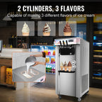 SIHAO Soft Ice Cream Machine Commercial Soft Ice Cream Maker Machine Ice Cream Machine for Restaurants Bars Cafes Bakeries