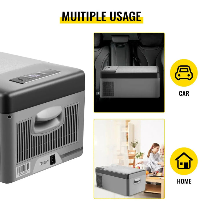 SIHAO 15L Car Fridge Freezer 12V/24V Portable Compressor Cooler - Mini Refrigerator for Trucks, Camping, RV & Outdoor Travel