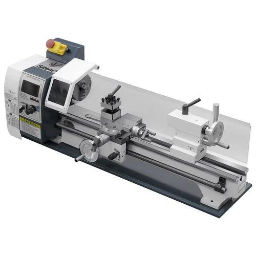 SIHAO 1500W Mini Metal Lathe 220x500mm, 9x20" Bench Table Top Lathe, 3-Jaw Chuck 100mm, MT5 MT2, 0-2500RPM Stepless Speed, Digital Display, Imperial Metric Thread 12-52TPI 0.5-2.5mm, Spindle Accuracy 0.01-0.02mm, for Precision Metal Turning Processing